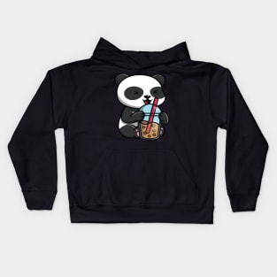 Kawaii Cute Anime Panda Otaku Japanese Bubble Boba Tea Kids Hoodie